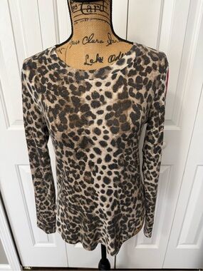 Bobeau Leopard Print Sweater
